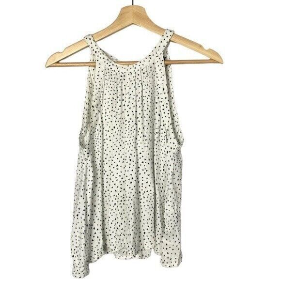 Volcom White Black Triangle Printed High Neck Tank Top S - Picture 1 of 3